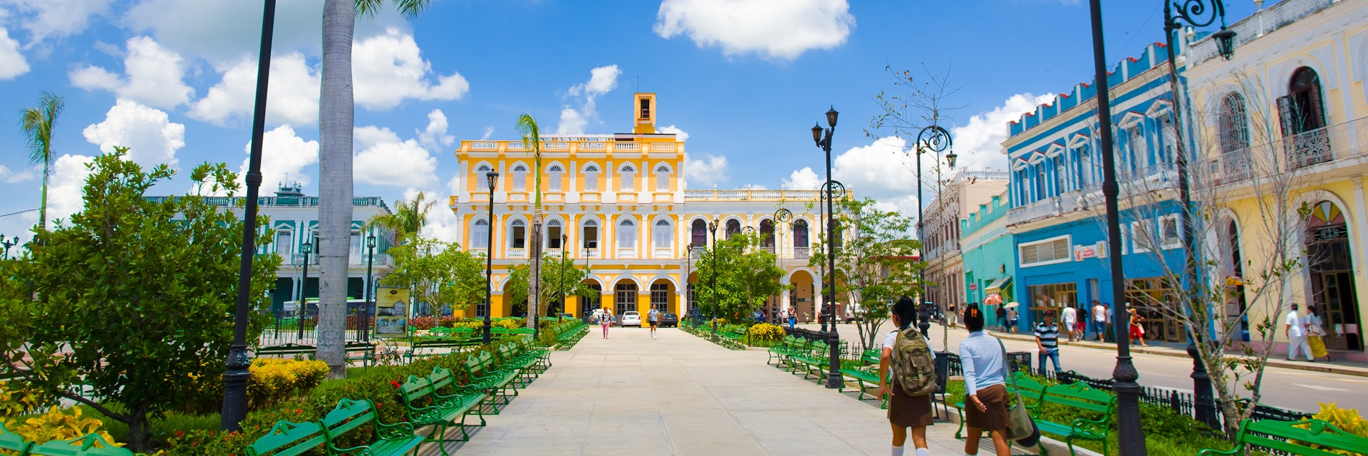 SANCTI SPIRITUS, CUBA - SEPTEMBER 5, 2015: Main square in Sancti Spiritus, a municipality and capital city of the province of Sancti Spiritus in central Cuba. ; Shutterstock ID 319517258; your: Barbara Di Castro; gl: 65050; netsuite: Online Editorial; full: Destination Update
